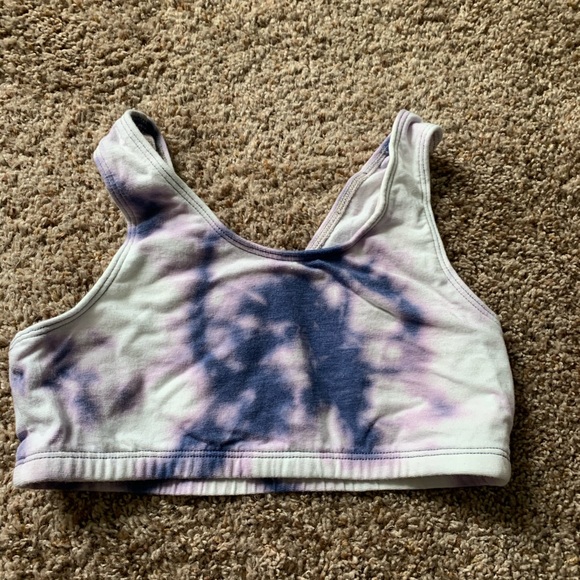 NWT reverse tie dye blue and white sports bra - Picture 14 of 15